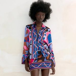 Zara Printed Button Down Shirt